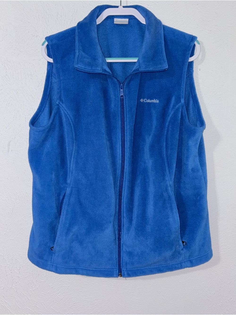 Columbia Blue Fleece Vest Full Zip Womens Tagged 2X Outdoor Casual Core